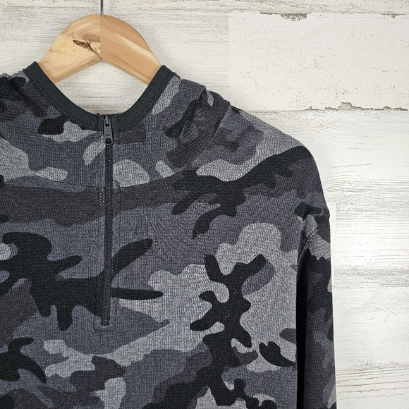 Polo Ralph Lauren Camo 1/4 Zip Hoodie Medium Mens Lightweight Long Sleeve Cotton - Picture 7 of 12